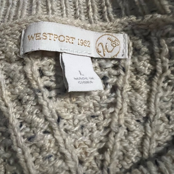 Westport 1962 Gray Cable Knit Crewneck Sweater | Large - Picture 2 of 4
